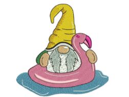 Beach Gnome Embroidery Design