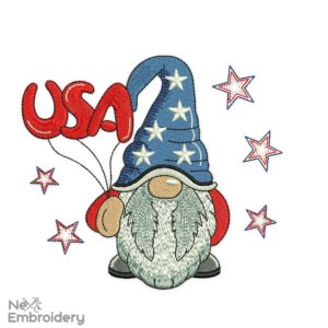 USA Gnome Embroidery Designs