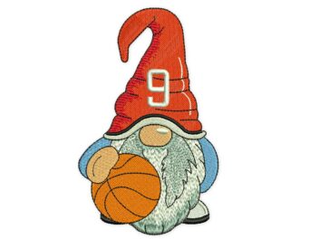Basketball Gnome Embroidery Design