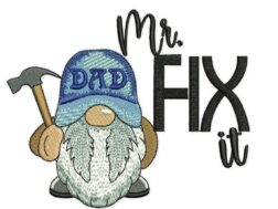 Dad Gnome Embroidery Design