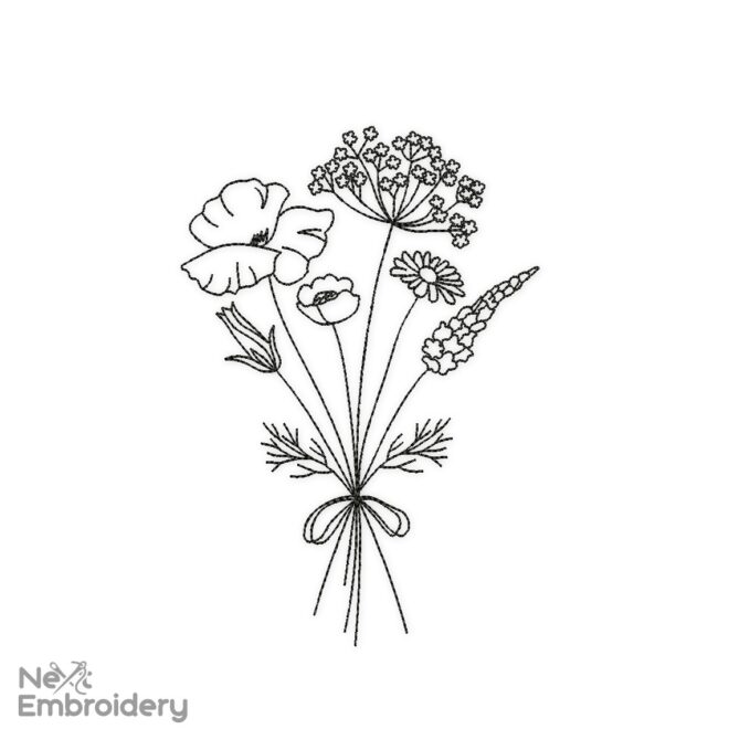 Wildflower Embroidery Design