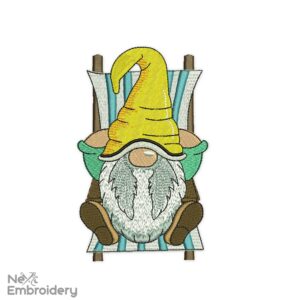 Relax Gnome Embroidery Design