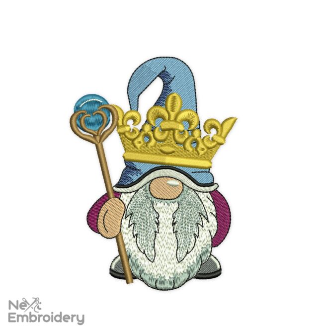 King Gnome Embroidery Design