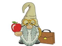 Teacher Gnome Embroidery design