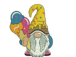 Icecream Gnome Embroidery Design