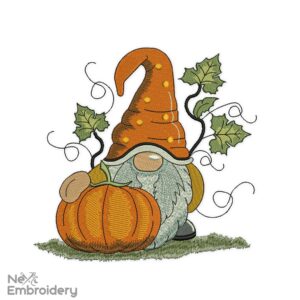 Autumn Gnome Embroidery Design