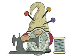 Sewing Gnome Embroidery Design
