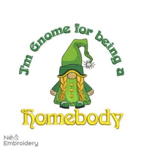 HomeBody Girl Gnome Embroidery Design