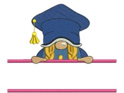 Split Graduate Girl Gnome Embroidery Designs