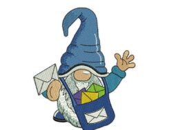 Post Office Gnome Embroidery Design