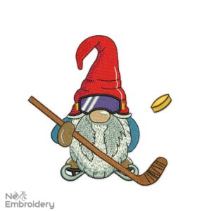 Hockey Gnome Embroidery Design