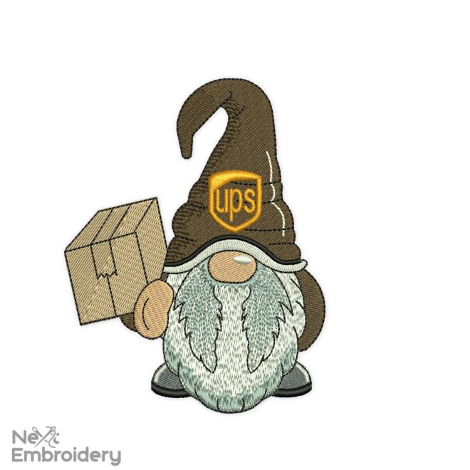Delivery Gnome Embroidery Design