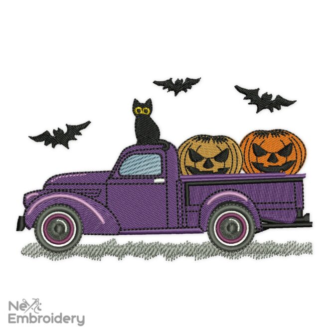 Halloween Pickup embroidery design
