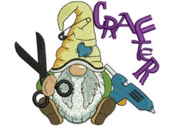 Crafter Gnome Embroidery Design