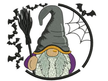 Halloween Wreath Gnome Embroidery Design