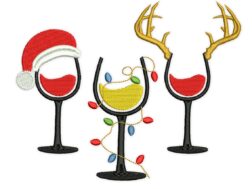 Wine Christmas embroidery design