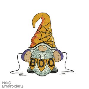Boo Gnome Embroidery Design