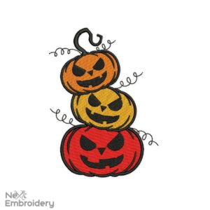 Halloween Pumpkins Machine Embroidery Design