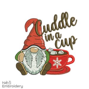 Cuddle in a Cup Gnome Embroidery Design
