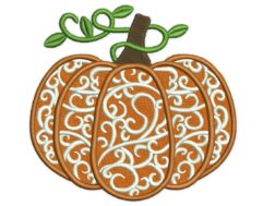 Floral Pumpkin Embroidery Design