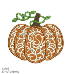 Floral Pumpkin Embroidery Design