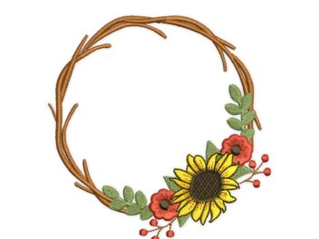 Wreath Fall Embroidery Design