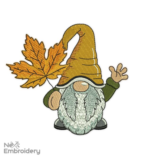 Autumn Gnome Embroidery Design