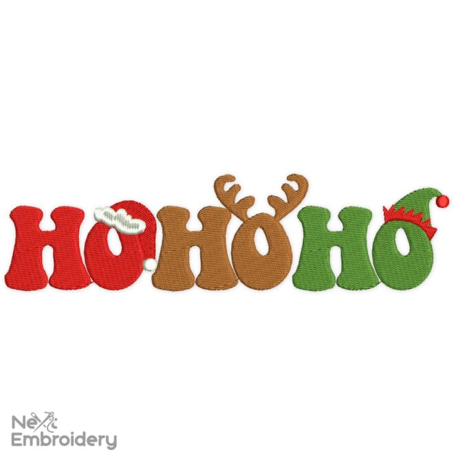 Christmas HoHoHo Embroidery Design