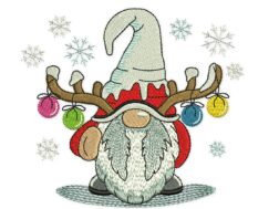 Gnome with Christmas bobbles Embroidery Design