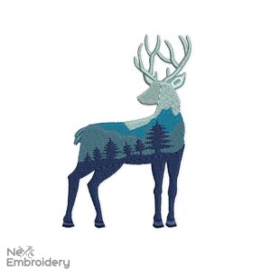 Christmas Deer Embroidery Design