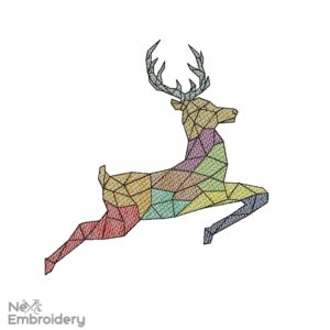 Triangle deer Embroidery Design