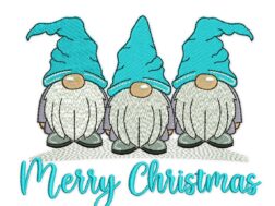 Merry Christmas Gnomes Embroidery Design