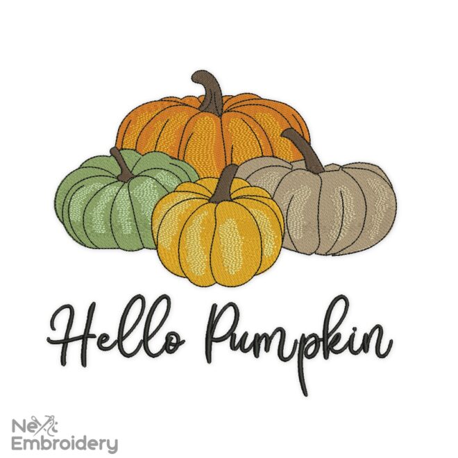 Hello Pumpkin Embroidery Design