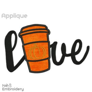 Love Spice Coffee Applique Embroidery Design