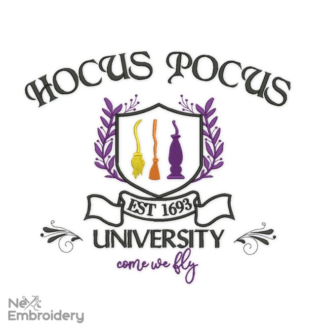 Hocus Pocus University embroidery design