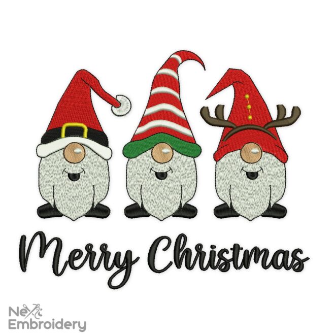 Christmas Gnomes embroidery design