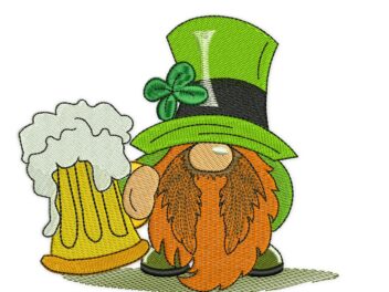 Beer Gnome Patrick's Day Embroidery Designs, Shamrock Embroidery Design, Holiday Embroidery Designs