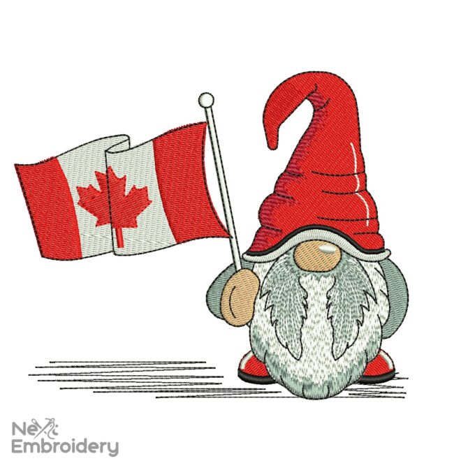 Canada Gnome Embroidery Design, Canadian Embroidery Designs