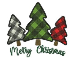 Checkered Christmas Trees Embroidery Designs