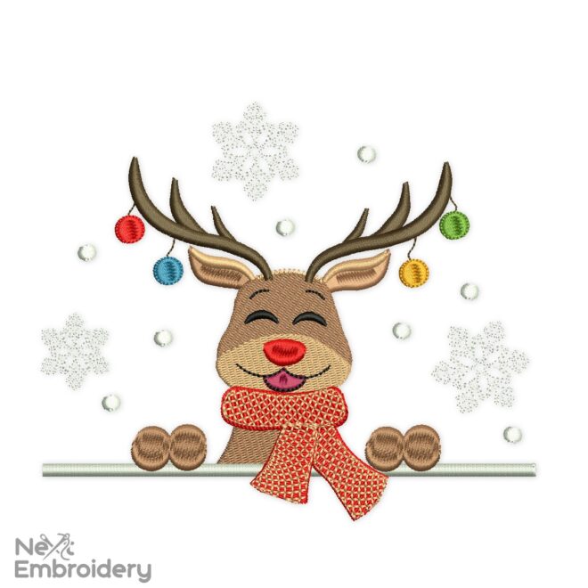 Christmas Deer Embroidery Designs, Christmas Split Frame Embroidery Designs