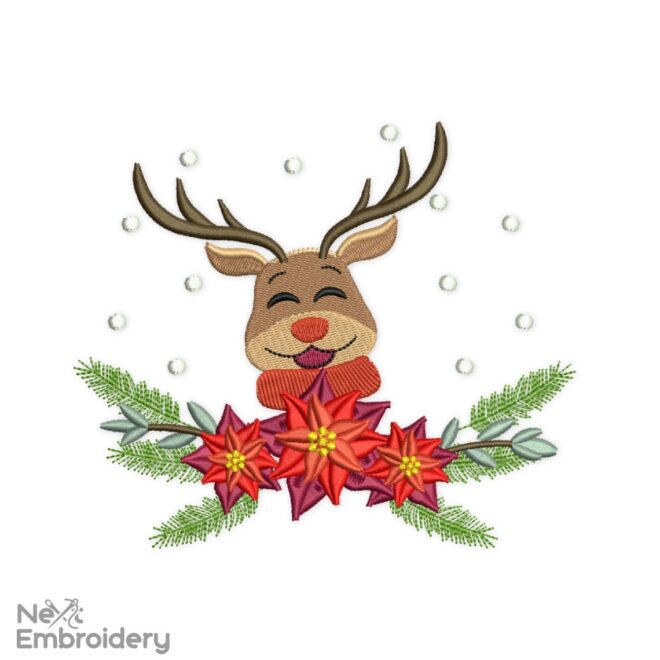 Christmas Deer Embroidery Designs, Reindeer Embroidery Designs