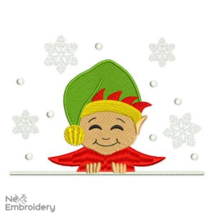 Christmas Elf Embroidery Designs, Christmas Split Embroidery Designs