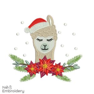 Christmas Llama Embroidery Designs, Christmas Decor Embroidery Designs
