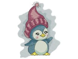 Christmas Penguin Embroidery Design