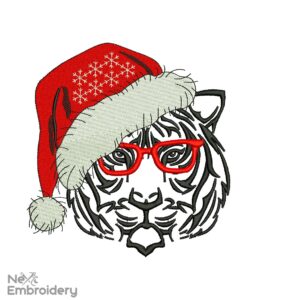 Christmas Tiger Embroidery Designs