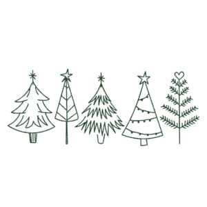 Christmas Trees Embroidery Designs, Christmas Embroidery Design