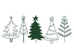Christmas Trees Embroidery Designs