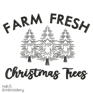 Christmas Trees Embroidery Designs, Farm Fresh Machine Embroidery FIles