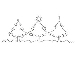 Christmas Trees Line Art Embroidery Designs