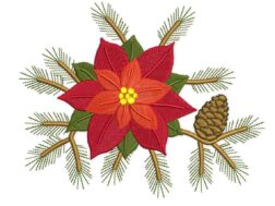 Christmas Poinsettia Embroidery Design